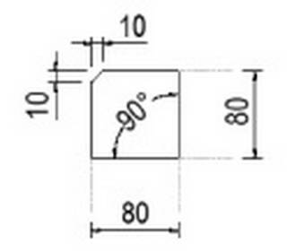 Objekt.Plus by rb | Verkettungsplatte 90 Grad mit 1 Stützfuß - 80x80 cm - Typ 064/-054