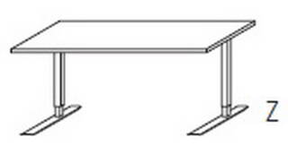 Objekt.Plus by rb | Rechteckschreibtisch T-Fuß Multi mit stufenloser elektrischer Höhenverstellung - 160 cm - Typ 613/-633