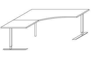 Objekt.Plus by rb | Winkelschreibtisch T-Fuß Multi mit stufenloser elektrischer Höhenverstellung - 180 x 200 cm - Typ 616r/-639l