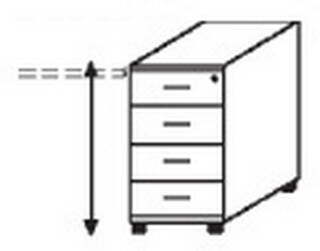 Objekt.Plus by rb | Anstellcontainer inkl. Schloss, 1 verschiebbare Materialschale, 3 Schubkästen / 100% Vollauszug