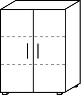 Objekt.Plus by rb | Aktenschrank 3 OH, 2 Türen, 2 E.-Böden - 80 cm breit - Typ A32/D32