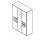 Röhr Clip Kleiderschrank 3-türig mit Spiegel – 151 × 215 × 62 cm