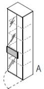 Clip by rb | Vitrinenelement mit satiniertem Glas - 50,0 cm Breit