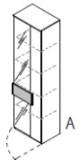 Clip by rb | Vitrinenelement mit satiniertem Glas - 50,0 cm Breit