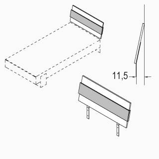 Clip by rb | Bettkopfteil in Korpusausführung mit Applikation und 12 Grad Halterung - 4 verschiedene Breiten