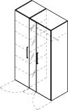 Cocoon by rb | Kleiderschrank 3-türig, mittlere...
