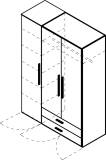 Cocoon by rb | Kleiderschrank 3-türig mit 2...