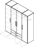Cocoon by rb | Kleiderschrank 4-türig mit 2...