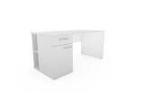 Cocoon by rb | Schreibtisch mit durchgehender Platte und Unterbaucontainer