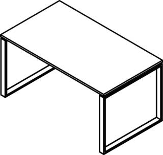 Cocoon by rb | Schreibtisch mit Rechteckplatte und Kufen-Fußgestell