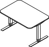 Cocoon by rb | Schreibtisch mit Soft Edge Rechteckplatte...