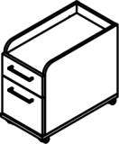 Cocoon by rb | Rollcontainer mit offener Ablage und 2...