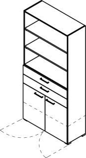 Cocoon by rb | Stauraumtype mit 2 Türen, 2 Schubkästen und 3 E-Böden