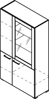 Cocoon by rb | Vitrine mit 1 Vitrinentür (Push-To-Open), 2 Glasböden, 2 Türen, 1 Tür mit Push-To-Open, 4 Böden