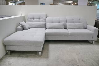 Candy Baltimore Ecksofa – Webware Mono light grey, 278 × 198 cm, Ausstellungsstück