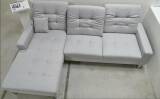 Candy Baltimore Ecksofa – Webware Mono light grey, 278 × 198 cm, Ausstellungsstück