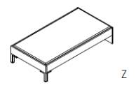 Qunit by rb | Liegenbett mit Metallfüße Anthrazit und unterem Bettkopfteil | Bettseitenhöhe 42,0 cm