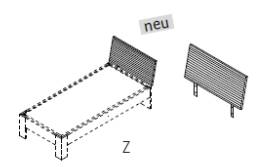 Qunit by rb | Bettkopfteil mit Cord-Polster Anthrazit und 12 Grad Halterung