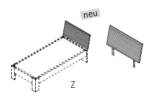 Qunit by rb | Bettkopfteil mit Cord-Polster Anthrazit und...