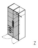 Qunit by rb | Kleiderschrank 2-türig mit 3 außenliegende Schubkästen