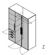 Qunit by rb | Kleiderschrank 3-türig mit 3 außenliegende Schubkästen
