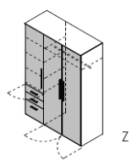 Qunit by rb | Kleiderschrank 3-türig mit 3...