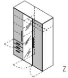 Qunit by rb | Kleiderschrank 3-türig, mittlere...