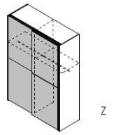 Qunit by rb | Schwebetürenschrank - linke und rechte Tür in Frontfarbe