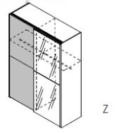 Qunit by rb | Schwebetürenschrank - linke Tür Frontfarbe / rechts Spiegeltür