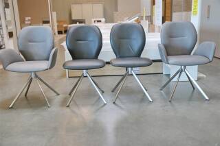 Niehoff Polsterstühle 4er-Set – Kunstleder, Edelstahlgestell, Ausstellungsstück