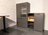 Röhr-Bush Flow 108 Büromöbel-Set – Ausstellungsstück, 4-teilig, Graphit matt / Eiche Sand