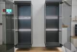 Röhr-System Hängevitrine – Rauchglas, LED, 42 × 117 × 38 cm, 2er-Set