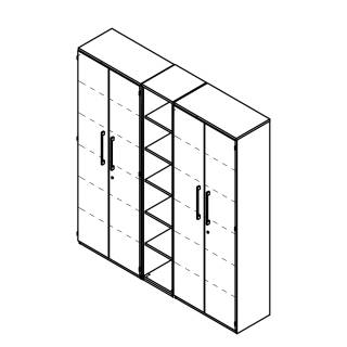 Röhr Techno Aktenschrankkombination – 6 OH, 240 × 217,4 × 43 cm