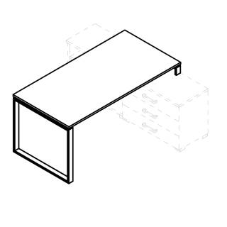Röhr Flow Auflage-Schreibtisch 180cm anthrazit Type P13