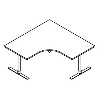 Röhr Flow Schreibtisch mit Freiformplatte anthrazit Type 192 – rechts