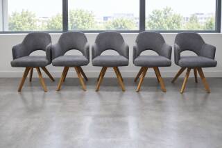 Niehoff 5-er Gruppe Schalensessel Drehbar Webstoff Grau