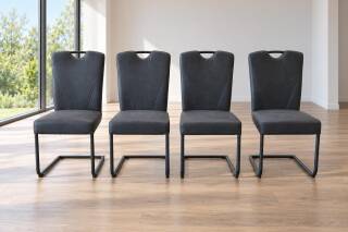   Niehoff 4-er Gruppe Schwingstuhl Metallgestell Anthrazit