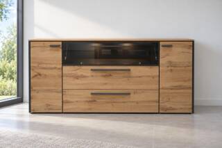  Die Hausmarke Sideboard Votan Eiche Schiefer grau