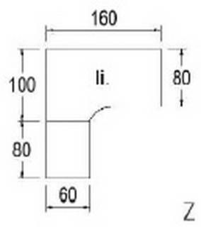 Typ 061l - Links / 160,0 cm / Alusilber