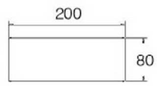200x80 cm - (Standard-F&uuml;&szlig;e) / Alusilber