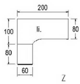 Typ 163l - Links / 200,0 cm / Alusilber