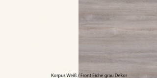 9040 - Korpus Wei&szlig; / Front Eiche grau Dekor