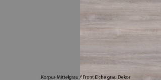 6150 - Korpus Mittelgrau / Front Eiche grau Dekor