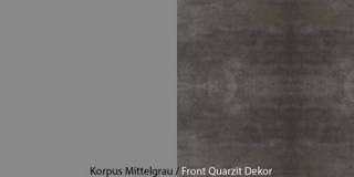 6160 - Korpus Mittelgrau / Front Quarzit Dekor